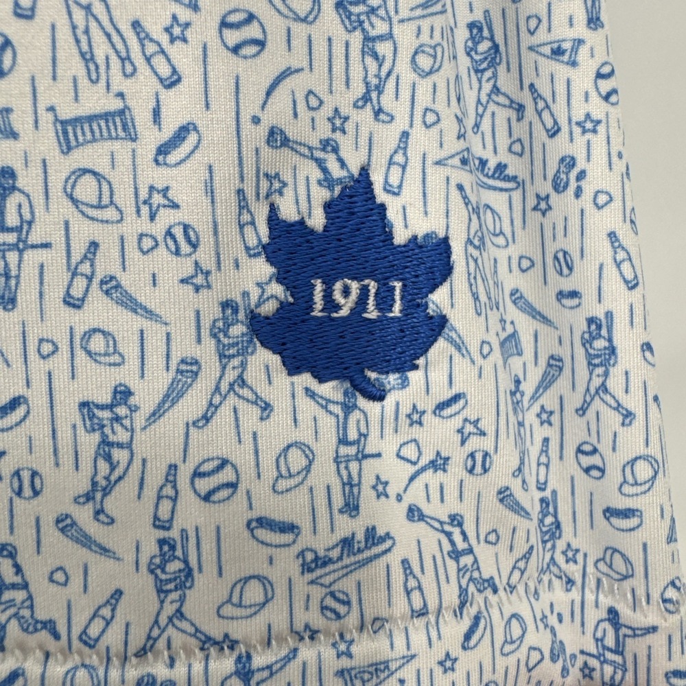PETER MILLAR Summer Comfort Golf Polo Murray Cubs Year Blue Baseball Size XL - Picture 11 of 16